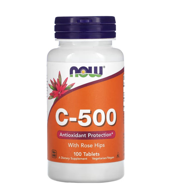 NOW Foods Vitamin C 500 with Rose Hips 100 tabs