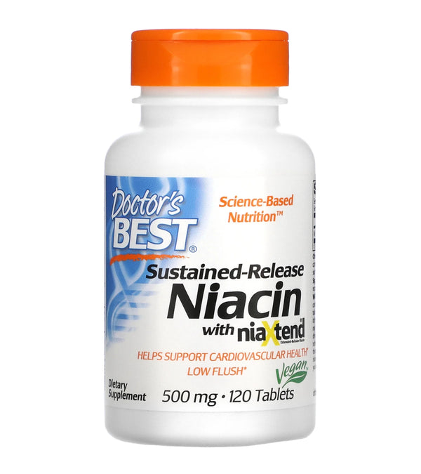 Doctor's Best Sustained-Release Niacin with niaXtend  500 mg 120 vege tabs