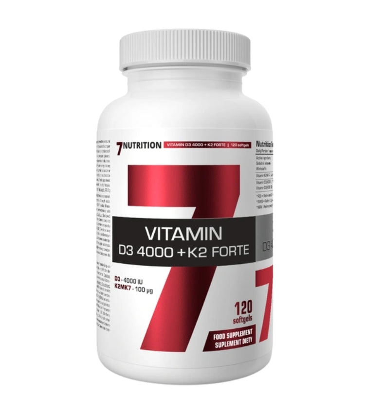 7Nutrition Vitamin D3 4000 IU + K2 FORTE - 120 Softgels