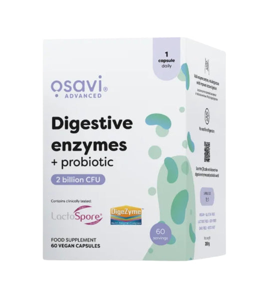 Osavi Digestive Enzymes + Probiotic – 60 vegan capsules