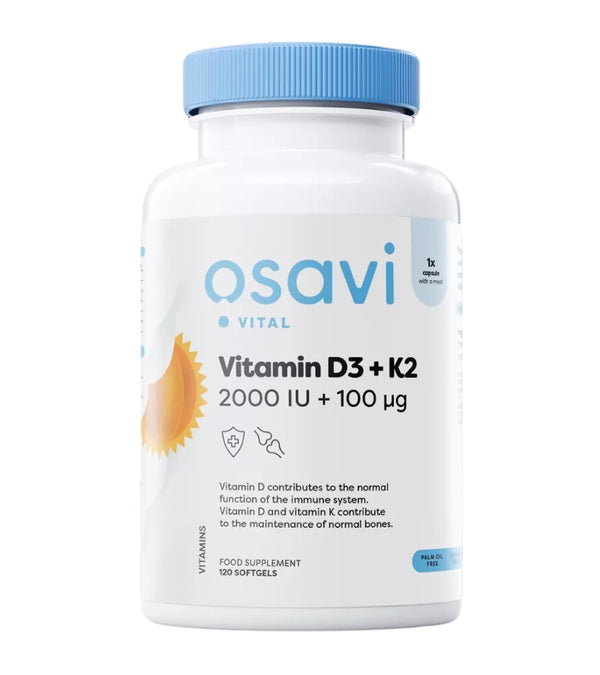 Osavi Vitamin D3 + K2, 2000 IU + 100 μg 120 caps