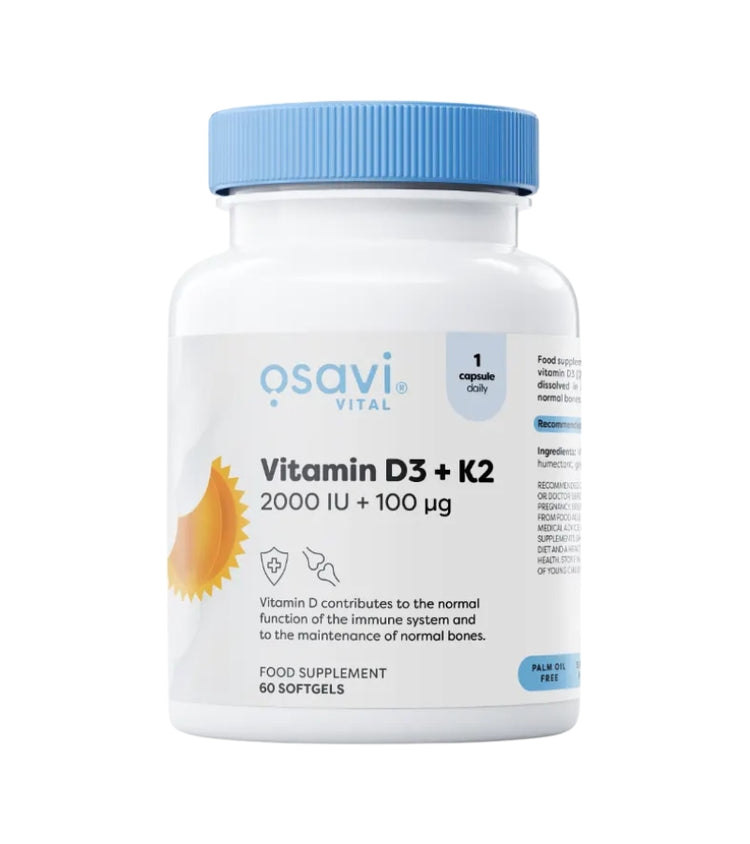 Osavi Vitamin D3 + K2, 2000 IU + 100 μg 60 caps