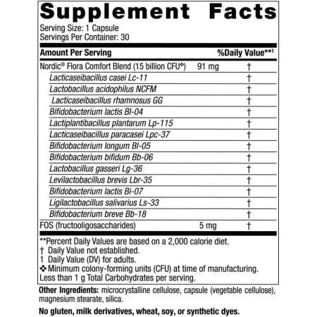 Nordic Naturals Nordic Flora Probiotic Comfort 15 Billion CFU 30 caps