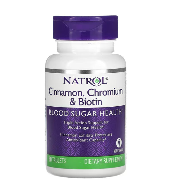 Natrol Cinnamon, Chromium & Biotin - 60 tabs