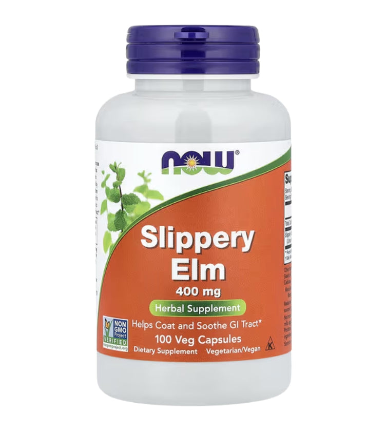 NOW Foods Vegan Slippery Elm – 800 mg | 100 Capsules