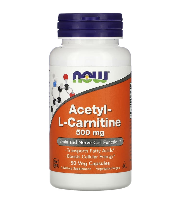 NOW Foods Acetyl-L-Carnitine 500 mg - 50 Capsules